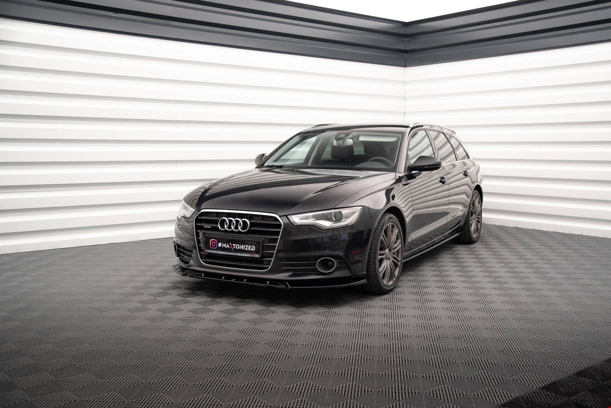 Maxton Front Ansatz V.2 für Audi A6 C7 schwarz Hochglanz