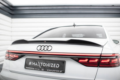 Maxton Spoiler CAP für 3D Audi A8 / A8 S-Line / S8 D5 schwarz Hochglanz
