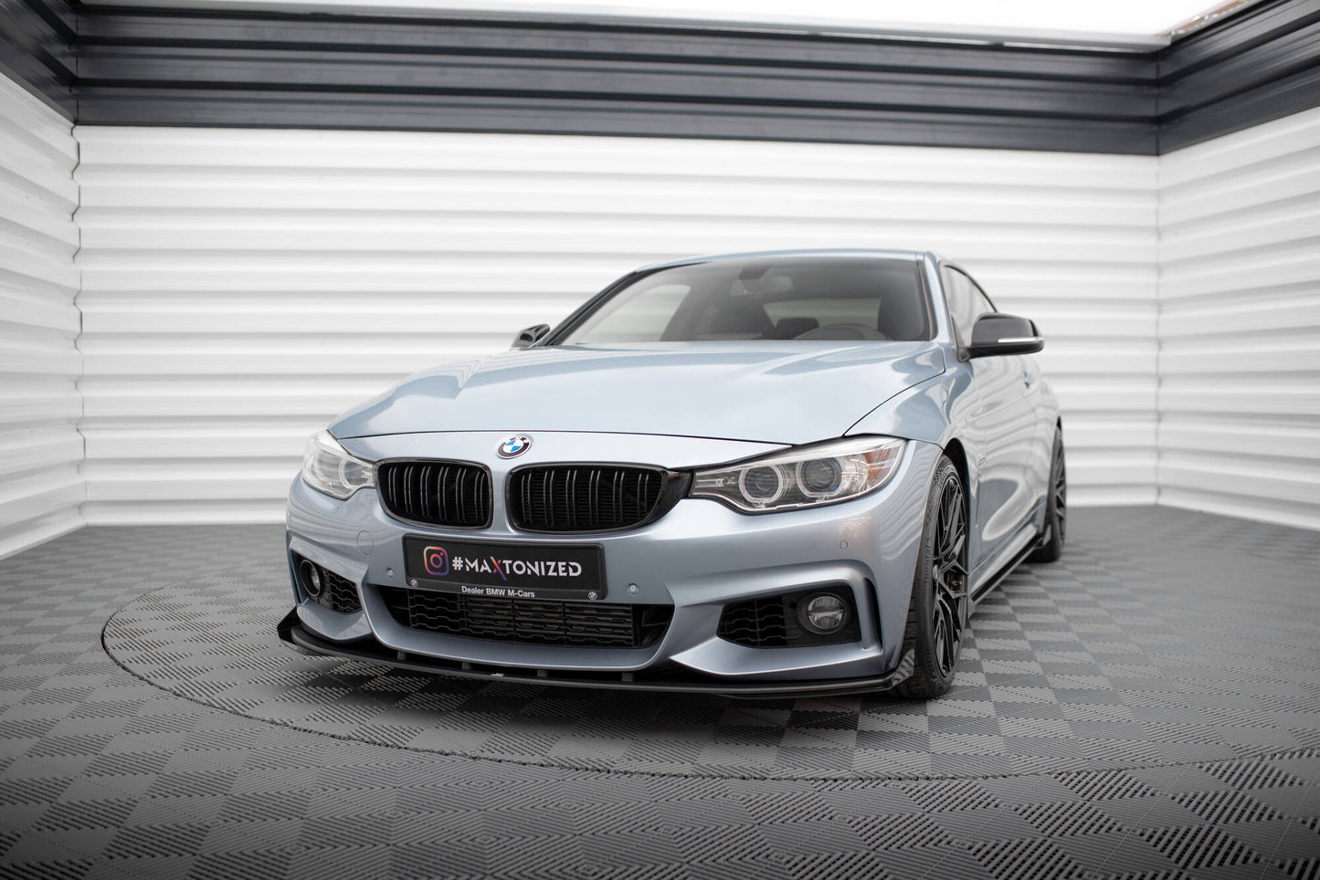 Maxton Street Pro Front Ansatz für +Flaps für + Flaps BMW 4er Coupe / Gran Coupe / Cabrio M-Paket F32 / F36 / F33  schwarz...
