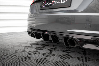 Maxton Diffusor Heck Ansatz für Audi TT S-Line 8S schwarz Hochglanz