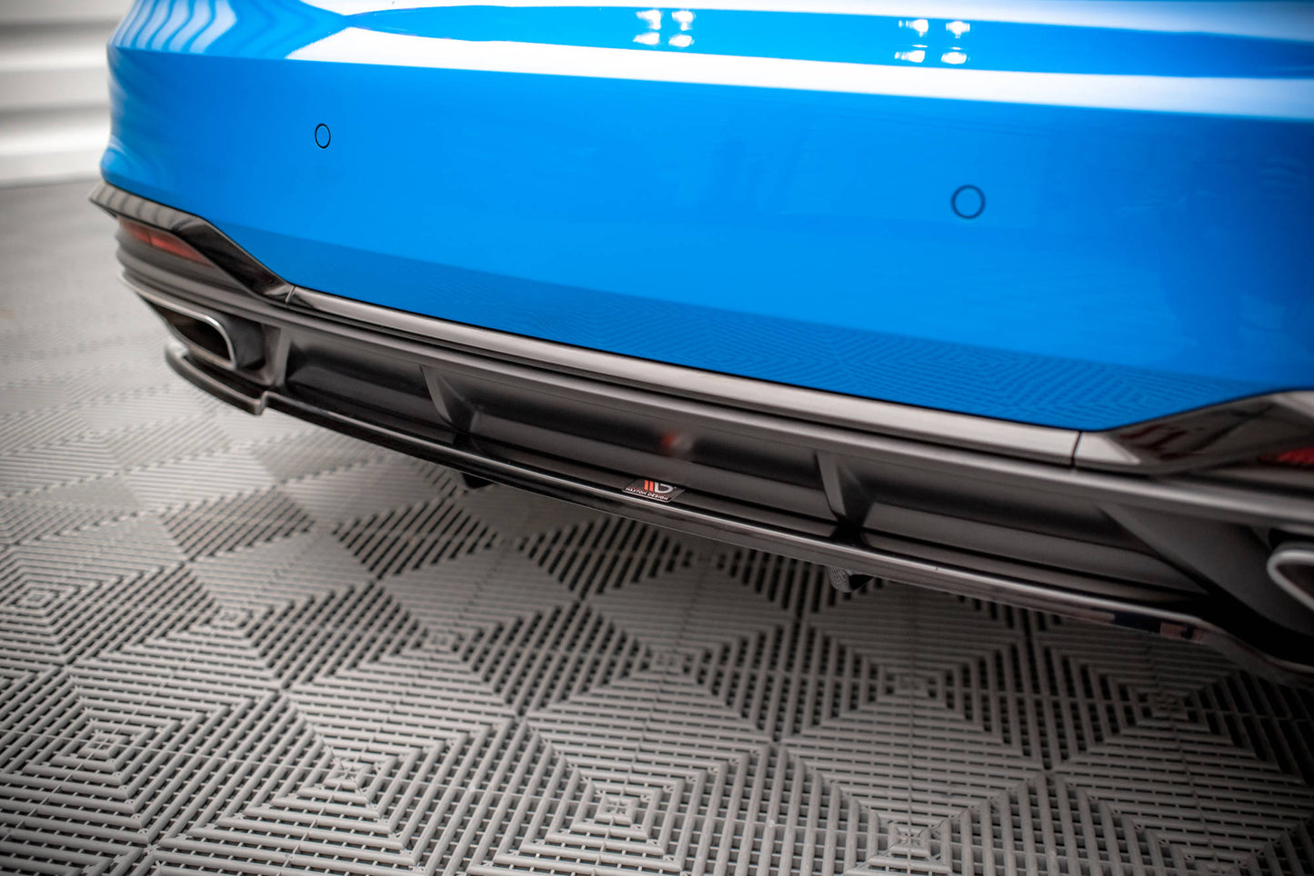 Maxton Mittlerer Diffusor Heck Ansatz DTM Look für Audi A5 S-Line F5 Facelift schwarz matt