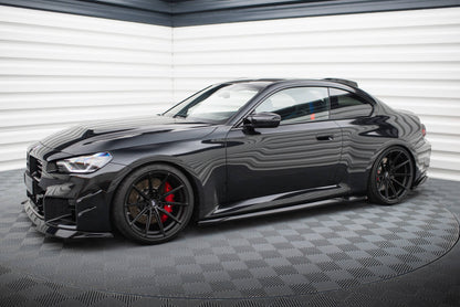 Maxton Seitenschweller Ansatz für V.1 für BMW M2 G87 schwarz Hochglanz