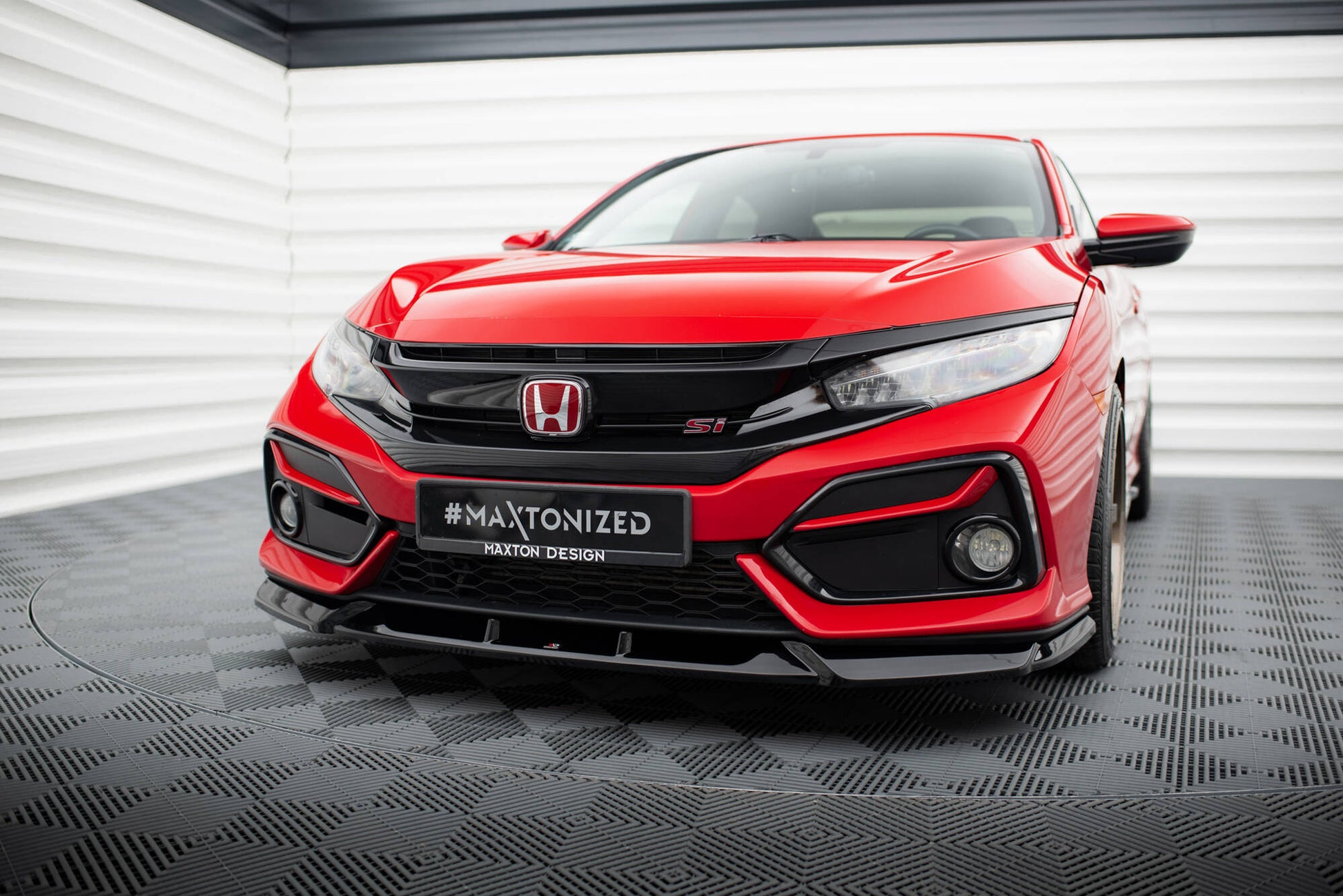 Maxton Front Ansatz für Honda Civic SI Mk10 schwarz Hochglanz