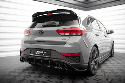 Maxton Heck Ansatz Flaps Diffusor V.5 für Hyundai I30 N Hatchback Mk3 Facelift schwarz Hochglanz