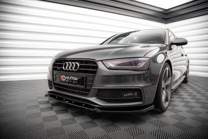 Maxton Front Ansatz V.3 für Audi A4 S-Line / S4 B8 Facelift schwarz Hochglanz