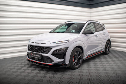 Maxton Front Ansatz V.2 +Flaps für Hyundai Kona N Mk1