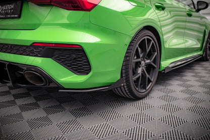 Maxton Street Pro Heck Ansatz Flaps Diffusor +Flaps für Audi RS3 Limousine 8Y schwarz Hochglanz
