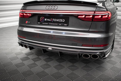 Maxton Diffusor Heck Ansatz für Audi S8 D5 schwarz Hochglanz