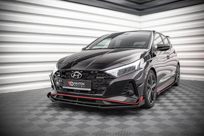 Maxton Street Pro Front Ansatz für +Flaps für V.1 + Flaps Hyundai I20 N Mk3 schwarz Hochglanz