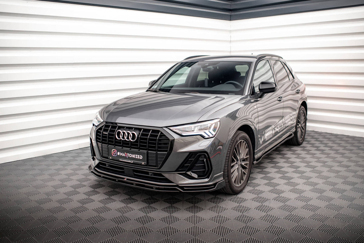 Maxton Front Ansatz V.2 für Audi Q3 S-Line F3 schwarz Hochglanz