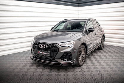 Maxton Front Ansatz V.2 für Audi Q3 S-Line F3 schwarz Hochglanz