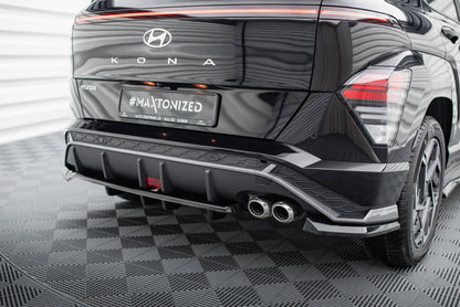Maxton Mittlerer Diffusor Heck Ansatz DTM Look für Hyundai Kona N-Line Mk2 schwarz Hochglanz