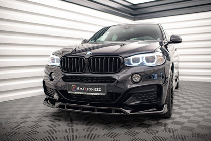 Maxton Front Ansatz V.3 für BMW X6 M-Paket F16 schwarz Hochglanz