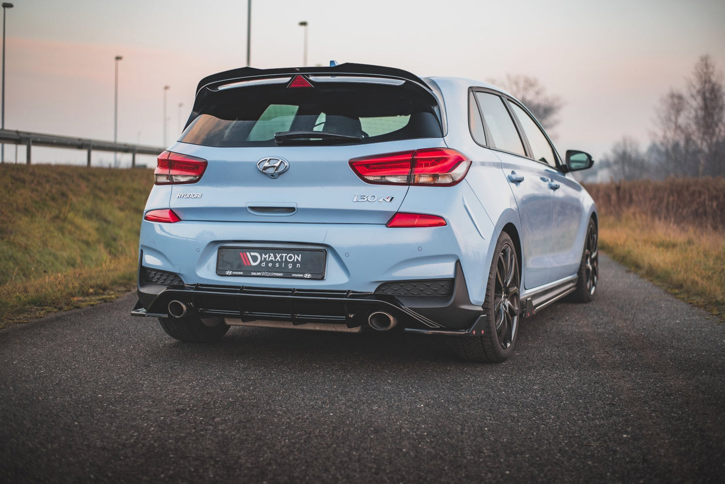 Maxton Heck Ansatz Flaps Diffusor V.7 +Flaps für Hyundai I30 N Mk3 Hatchback