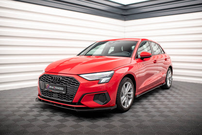 Maxton Street Pro Front Ansatz für +Flaps für + Flaps Audi A3 8Y schwarz Hochglanz