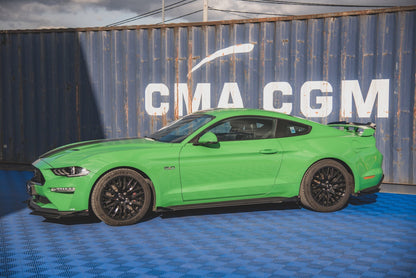 Maxton Street Pro Seitenschweller Ansatz für V.1 für + Flaps Ford Mustang GT Mk6 Facelift schwarz Hochglanz