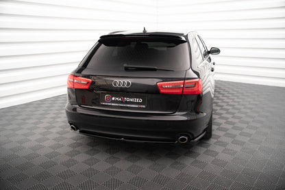 Maxton Mittlerer Diffusor Heck Ansatz für Audi A6 Avant C7 schwarz Hochglanz