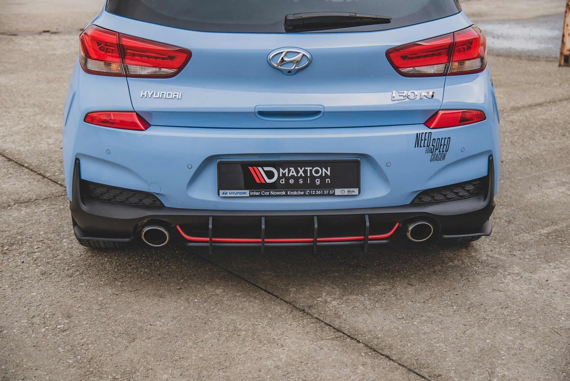 Maxton Robuste Racing Heckschürze V.2 für Hyundai I30 N Mk3 Hatchback