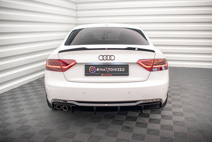 Maxton Diffusor Heck Ansatz für Audi A5 Coupe 8T Facelift (Version mit Doppelauspuff auf einer Seite) schwarz Hochglanz