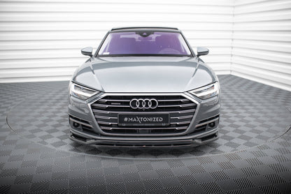 Maxton Front Ansatz für Audi A8 D5 schwarz Hochglanz