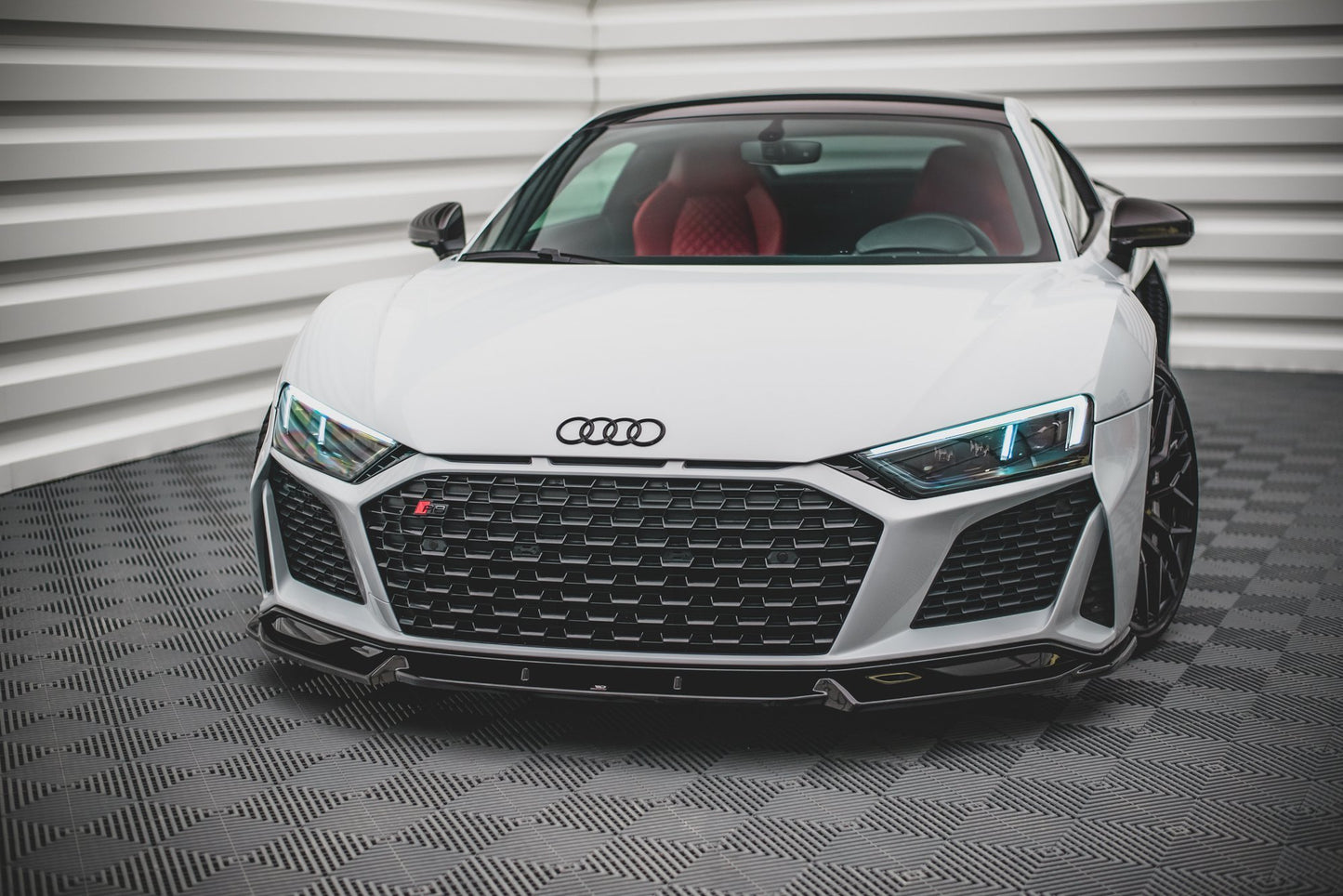 Maxton Front Ansatz V.1 für Audi R8 Mk2 Facelift schwarz Hochglanz