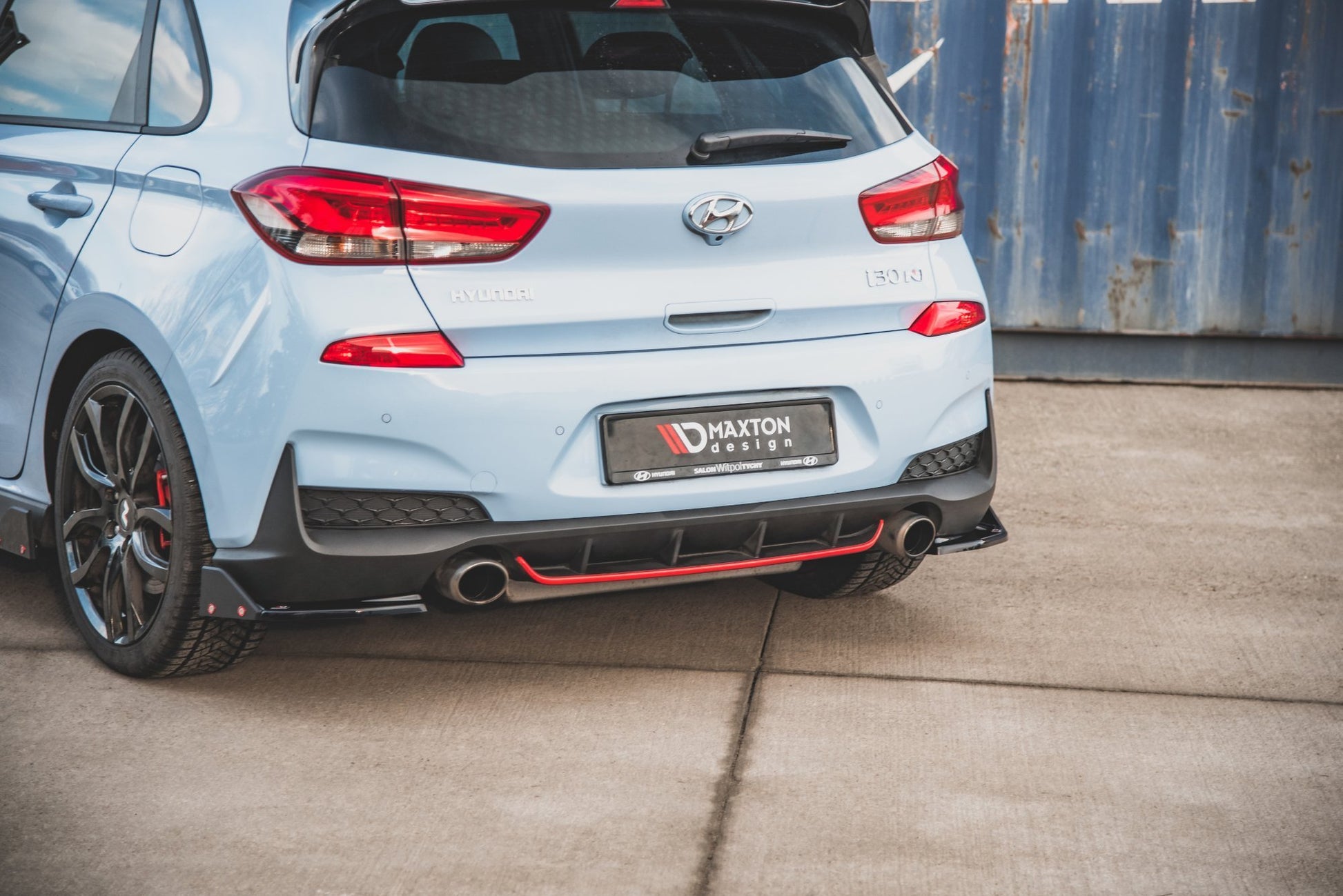 Maxton Heck Ansatz Flaps Diffusor V.6 +Flaps für Hyundai I30 N Mk3 Hatchback