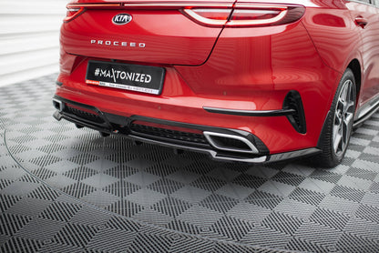 Maxton Mittlerer Diffusor Heck Ansatz DTM Look für Kia ProCeed GT-Line Mk1  schwarz Hochglanz