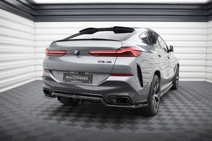 Maxton Mittlerer Diffusor Heck Ansatz DTM Look für V.1 BMW X6 M-Paket G06 Facelift schwarz Hochglanz