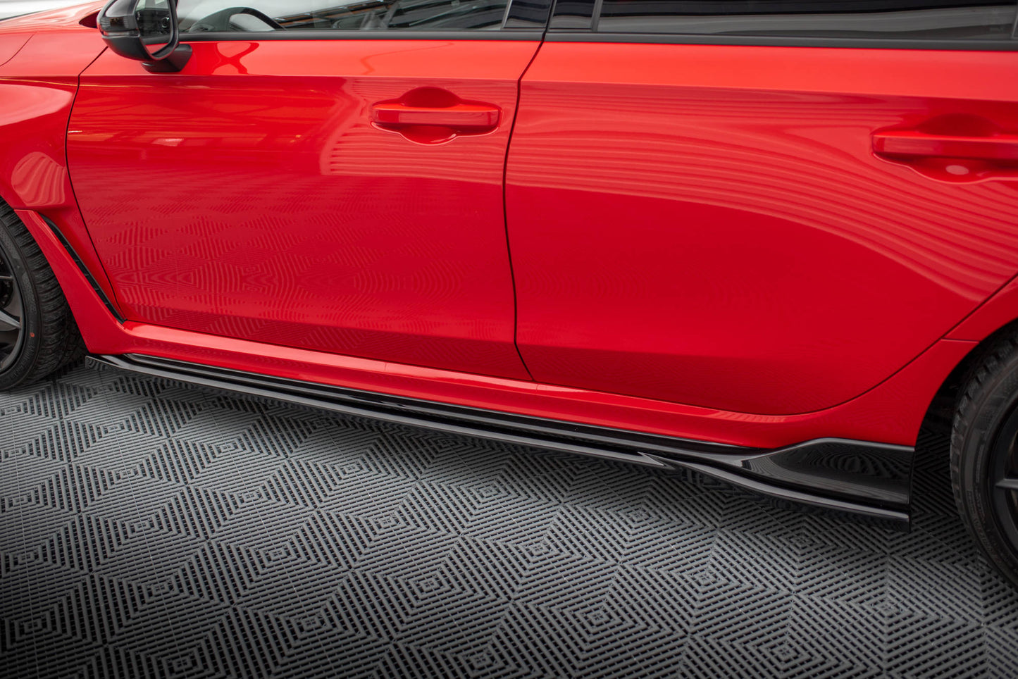 Maxton Seitenschweller Ansatz für V.1 für Honda Civic Type-R Mk 11 schwarz Hochglanz