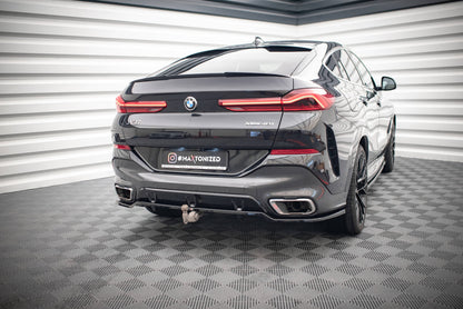 Maxton Mittlerer Diffusor Heck Ansatz DTM Look für V.3 BMW X6 M-Paket G06 schwarz Hochglanz