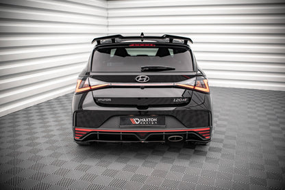 Maxton Mittlerer Diffusor Heck Ansatz DTM Look für Hyundai I20 N Mk3 schwarz Hochglanz