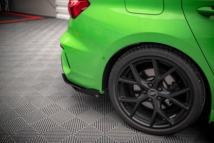 Maxton Street Pro Heck Ansatz Flaps Diffusor +Flaps für Audi RS3 Limousine 8Y schwarz Hochglanz