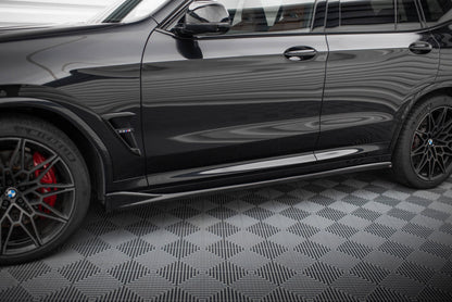 Maxton Seitenschweller Ansatz für BMW X3 M F97 Facelift schwarz Hochglanz