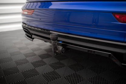 Maxton Mittlerer Diffusor Heck Ansatz DTM Look für Audi Q5 S-Line SUV Mk2 Facelift schwarz Hochglanz