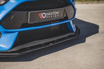 Maxton Robuste Racing Front Ansatz für passend +Flaps für Ford Focus RS Mk3 schwarz Hochglanz