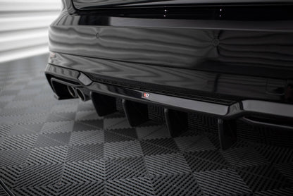 Maxton Diffusor Heck Ansatz für Audi A3 S-Line Sportback 8V Facelift (Version mit Doppelauspuff auf einer Seite)
