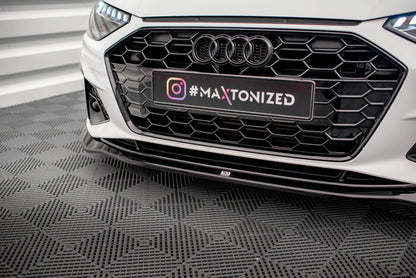 Maxton Front Ansatz V.2 für Audi A4 S-Line / S4 B9 Facelift schwarz Hochglanz