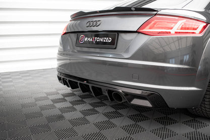 Maxton Diffusor Heck Ansatz für Audi TT S-Line 8S schwarz Hochglanz