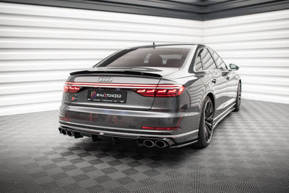 Maxton Diffusor Heck Ansatz für Audi S8 D5 schwarz Hochglanz