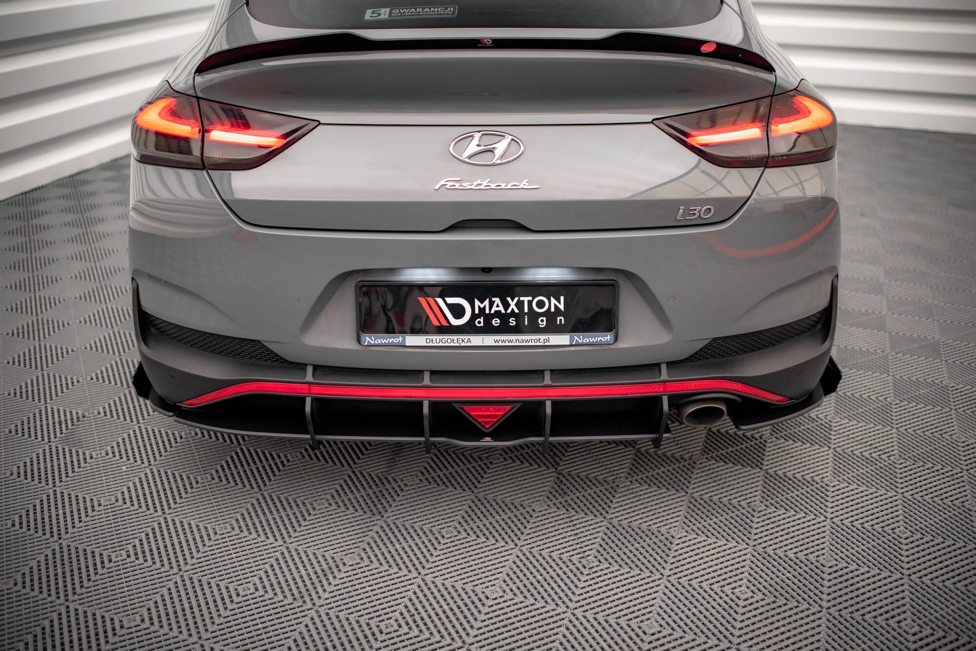 Maxton Street Pro Heck Ansatz Flaps Diffusor +Flaps für Hyundai I30 Fastback N-Line Mk3 Facelift schwarz Hochglanz