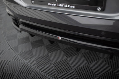 Maxton Mittlerer Diffusor Heck Ansatz DTM Look für V.2 BMW X6 M-Paket G06 Facelift schwarz Hochglanz