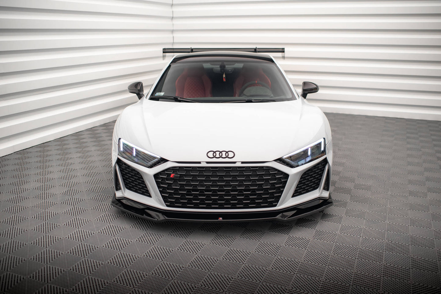 Maxton Front Ansatz V.3 für Audi R8 Mk2 Facelift schwarz Hochglanz