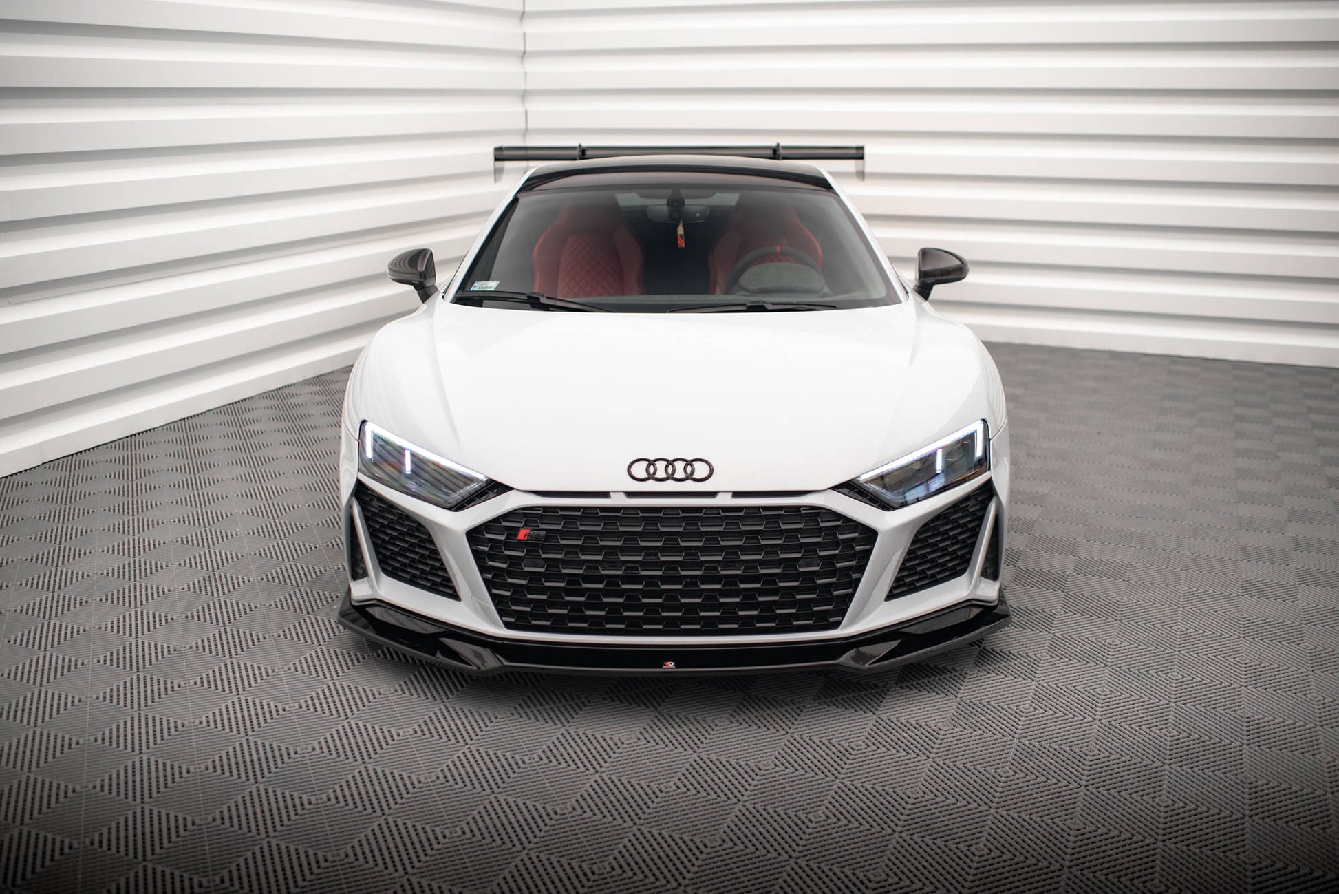 Maxton Front Ansatz V.3 für Audi R8 Mk2 Facelift schwarz Hochglanz