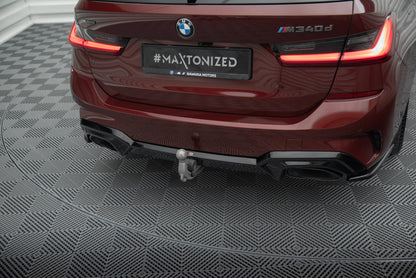 Maxton Diffusor Heck Ansatz für BMW M340i G20 / G21 (Passend für Fahrzeuge mit Anhängerkupplung) schwarz Hochglanz