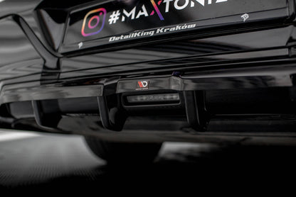 Maxton Mittlerer Diffusor Heck Ansatz DTM Look für BMW 7 M-Paket G70 schwarz Hochglanz