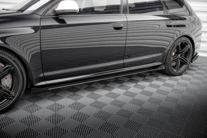 Maxton Side Flaps Audi RS6 Avant C6 schwarz Hochglanz