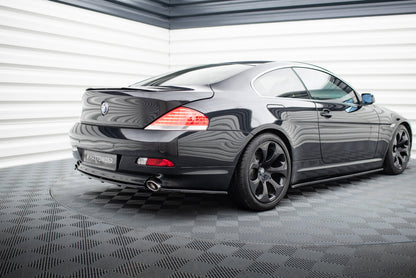 Maxton Mittlerer Diffusor Heck Ansatz DTM Look für BMW 6er Coupe / Cabrio E63 / E64 schwarz Hochglanz