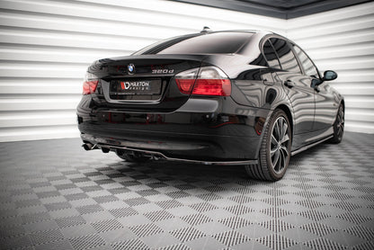 Maxton Mittlerer Diffusor Heck Ansatz DTM Look für BMW 3er Limousine E90 schwarz Hochglanz