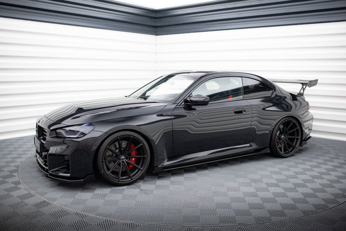 Maxton Street Pro Seitenschweller Ansatz für V.1 für + Flaps BMW M2 G87 schwarz Hochglanz