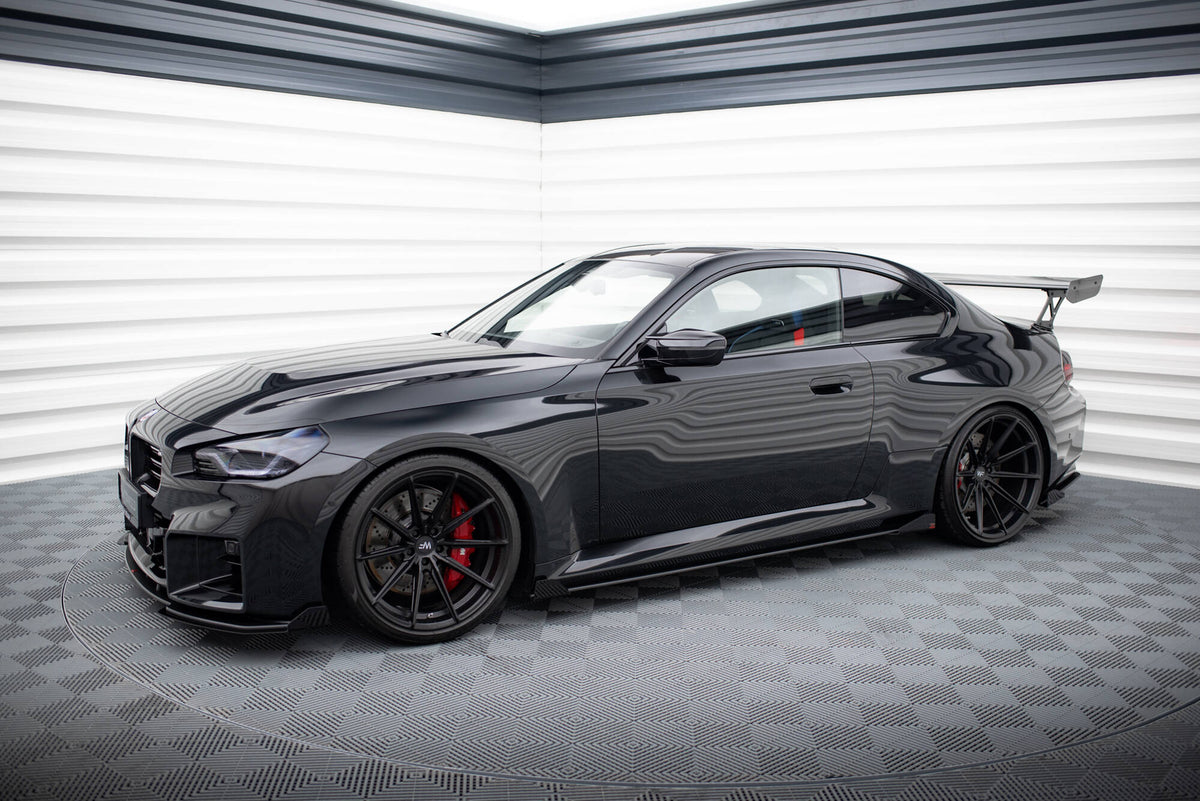 Maxton Street Pro Seitenschweller Ansatz für V.1 für + Flaps BMW M2 G87 schwarz Hochglanz